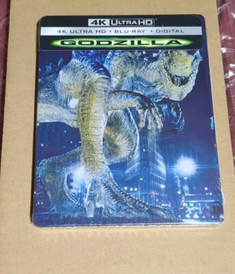 Godzilla (1998) 4K+ Blu-ray+Digital+Rare OOP steelbook.  New Sealed!-image