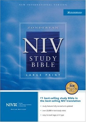 ZONDERVAN NIV STUDY BIBLE, LARGE PRINT By Kenneth L. Barker Excellent Condition-image