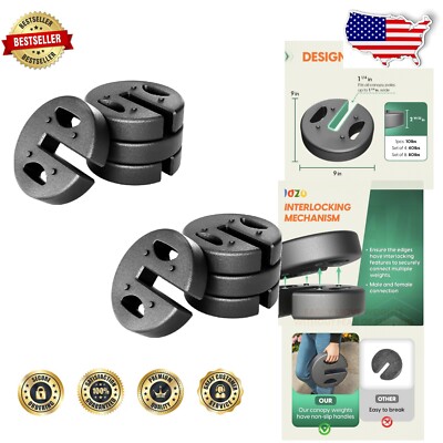 Set of 8 Outdoor Canopy Weights with No-Pinch Design - 80 lbs Total Stability-image