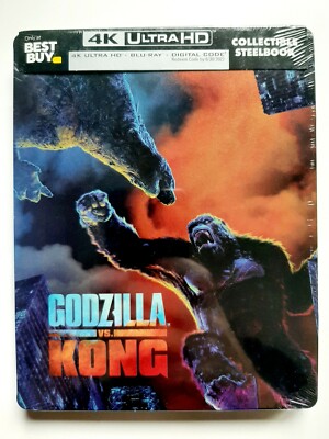 Godzilla vs Kong Steelbook: 4K, Blu Ray, Digital Sealed New Sealed Mint US-image