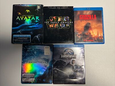 Blu-Ray 5 Movie Lot - Popular Films (Avatar, Star Wars, Jurassic World, More)-image