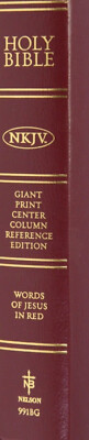 Holy Bible NKJV Giant Print Center Column Reference Edition Nelson 991BG Red-image