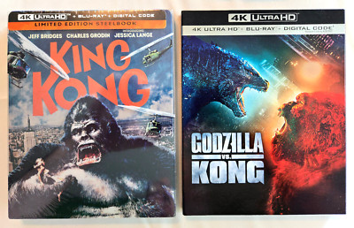 King Kong (1976) 4K STEELBOOK (New) / Godzilla Vs. Kong 4K+Slip Cover (Like-New)-image