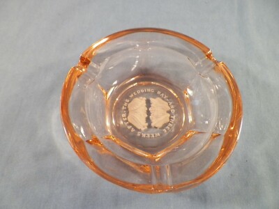 Westmoreland Pink Glass Ashtray Wedding Day 3 Weeks After Happy Grumpy Couple-image