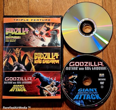 Triple Feature Lot Godzilla Vs King Ghidorah And Mothra & Gaint Monster Attack -image