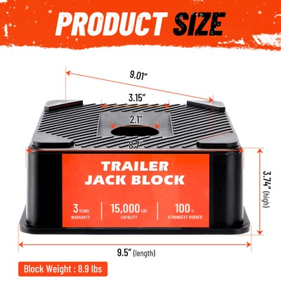 NEW Trailer Jack Block Stabilizer Blocks 15000lbs Levelers For RV Camper Trailer-image
