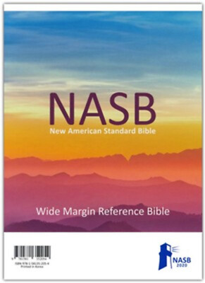 NASB Wide Margin Reference Bible, Black, Genuine Leather, 2020 text-image