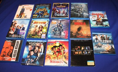 LOT OF 14 Blu-ray DVDS GOOD CONDITION ACTION TITLES INCLUDING Rogue one Godzilla-image