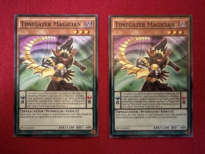 2x Timegazer Magician (SP15-EN011) Yu-Gi-Oh! Spellcaster Pendulum - 1st Editions-image