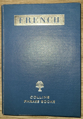 Vtg leather book, Collins Phrase Books - French by Sheana M. Rollin, 1963-image