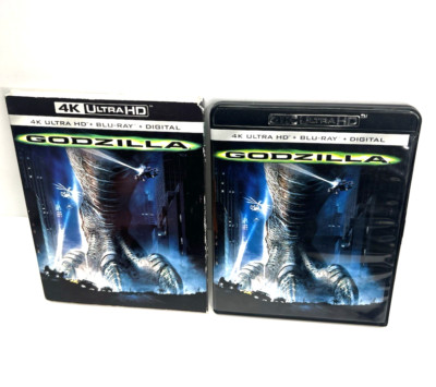 Godzilla 4K (Ultra HD, 1998) With Rare OOP Slipcover.  Matthew Broderick Blu Ray-image