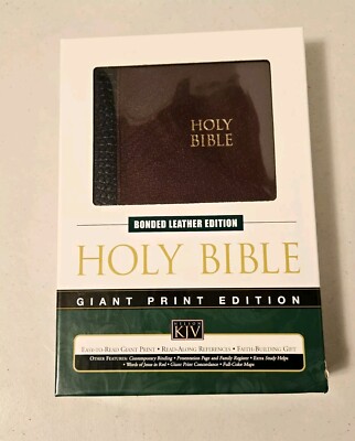 Giant Print Reference Bible: KJV, Burgundy Bonded Leather, Thomas Nelson, 2003-image