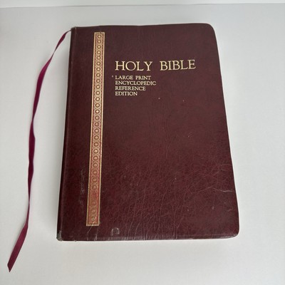 Holy Bible KJV LARGE PRINT Encyclopedic Reference Edition Red Faux Leather Royal-image