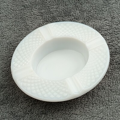 Westmoreland milk glass Straw Skimmer Top Hat Ashtray vintage hobnail design vtg-image