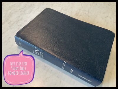 NIV Study Bible 2002 Navy Bonded Leather Text 1984-image