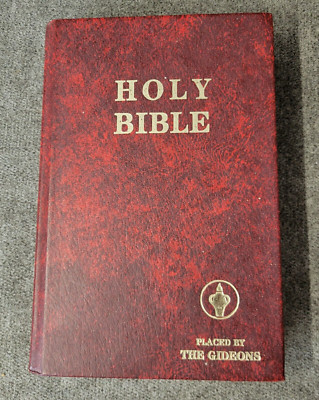Holy Bible Book Place By Gideons Red Hardcover 1978-image