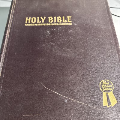 1951 New Standard Reference Holy Bible - Blue Ribbon Red Letter Edition - Hertel-image