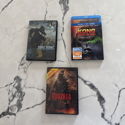 Kaiju movie lot  dvd and blu ray ( Kong Skull island, King Kong, and Godzilla)-image
