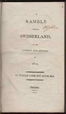 Travel Book Switzerland Mac Neven Gibbon Poetry Ireland 1803-image