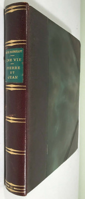 1935 book Une Vie / Pierre et Jean GUY DE MAUPASSANT half leather, French text-image