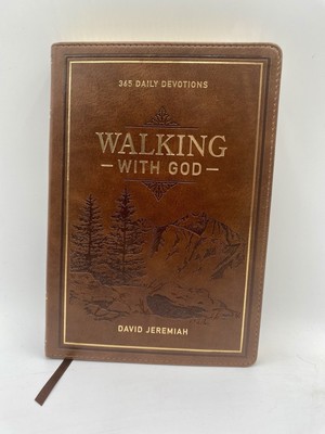 Devotional Walking with God Large Print Faux Leather by David Jeremiah: NEW-image