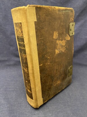 1830 German Locked Leather Religious Book Johannes Goszner Songs Gossner Christ-image