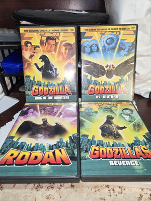 Godzilla 4 Dvd Classic Lot Like New Rodan, Revenge, Vs. Mothra, King OF Monsters-image