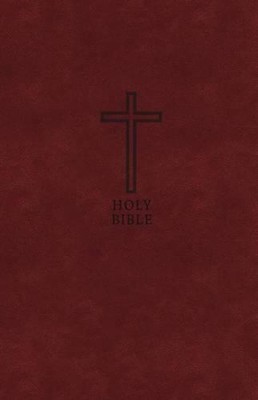 KJV Holy Bible: Value Large Print Thinline, Burgundy Leathersoft, Red Letter, Co-image
