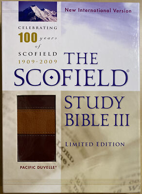 NIV The Scofield Study BIBLE III Burgundy & Tan Limited Edition Thumb Indexed-image