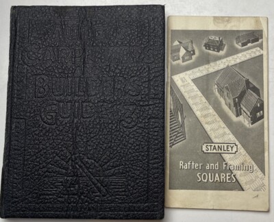 Audels Carpenters and Builders Guide Book #3 Leather1946 Rep Plus Stanley Square-image