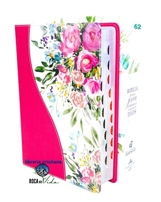 Biblia de una Joven Conforme Al Corazn de Dios: RVR1960  rosa Floral con ÍNDICE -image