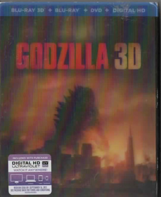 GODZILLA  WITH SLIPCOVER 3D BLU-RAY/DVD BRAND NEW SEALED -image