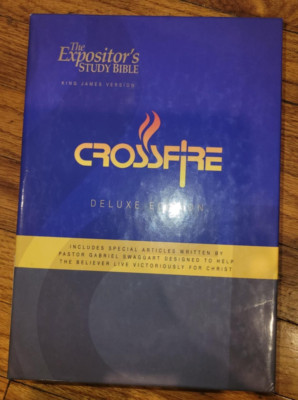 Crossfire The Expositor's Study Bible KJV Deluxe Ed Leather Bible Signed w/ Box-image