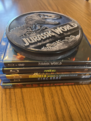 6 Movie Creature Feature Lot, King Kong, Godzilla, Meg, Jurassic World-image