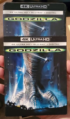GODZILLA 1998 4K UHD + BLU-RAY + SLIPCOVER NO CODE MATTHEW BRODERICK RARE OOP-image