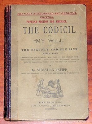 Codicil to My Will for Healthy & Sick 1898 Sebastian Kneipp Leather Medical Book-image