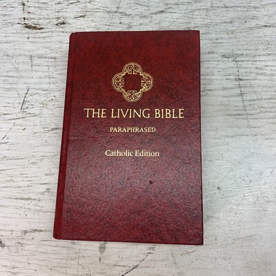 Vintage 1971 The Living Bible TYNDALE Paraphrased Red Padded Cover-image