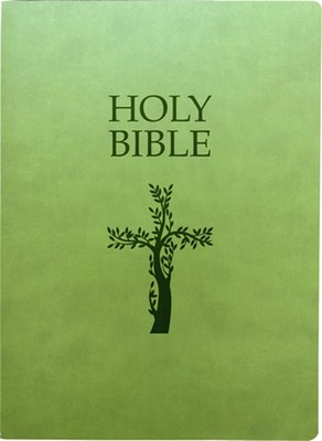KJV Holy Bible, Cross Design, Large Print, Olive Ultrasoft: (Red Letter, Green, -image