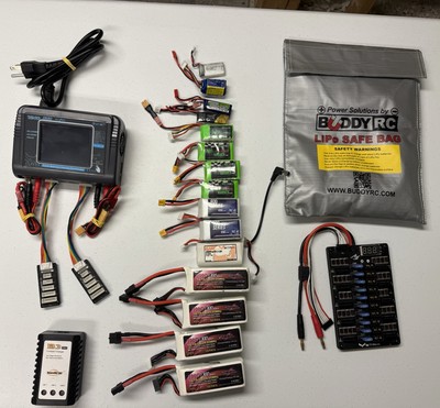 FPV Drone RC Lipo Battery LOT - Battery Charger - Balance Board - Lipo Batteries-image