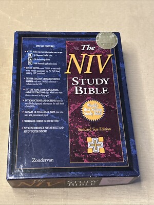 NIV STUDY BIBLE 10th Anniversary Edition Burgundy Top Grain Leather - NIV-image