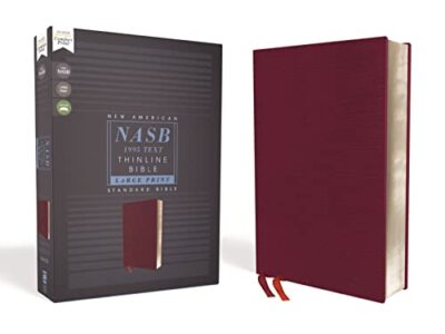 NASB Thinline Bible Large Print Bonded Leather Burgundy Red by Zondervan-image