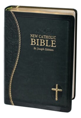 New Catholic Bible Med. Print Dura Lux (Green) (Leather / Fine Binding)-image