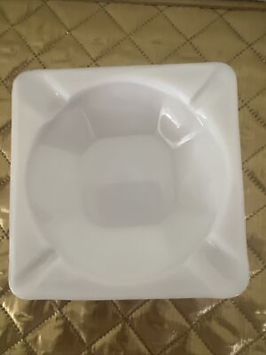 Vintage Westmoreland Glass Milk Glass Square Ashtray English 4 1/2”-image
