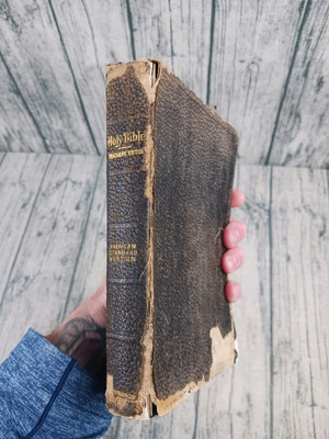 Rare Antique Leather 1901 Holy Bible American Standard Version Thomas Nelson-image