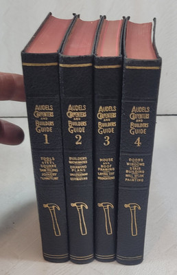 Audels Carpenters And Builders Guide 1948 Edition Set Vol 1-4 Leather Covers-image