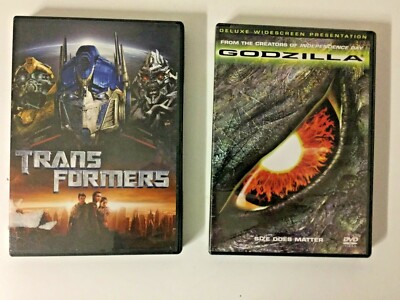 Godzilla (DVD, 1998, Deluxe Widescreen Presentation) and Transformers DVD Bundle-image