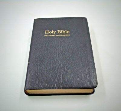 Holy Bible Dictionary Concordance Red Letter Edition KJV Leather Bound Collins-image