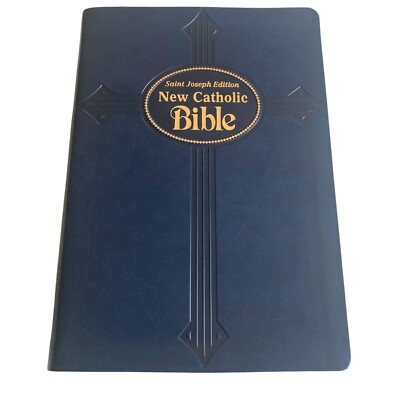 St. Joseph Edition New Catholic Bible LARGE Print RED Letter Gift Edition Blue-image