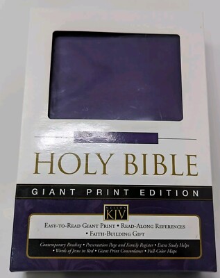 KJV Purple Holy Bible Personal Size Giant Print Reference Bible Red Letter -image