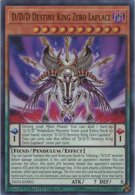 D/D/D Destiny King Zero Laplace NM #1 YA03 Yu-Gi-Oh! ARC-V Promo Cards Yugioh-image